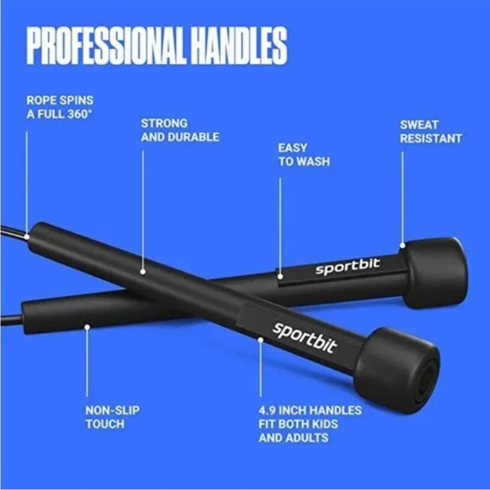 🆕 SPORTBIT • Speed Skipping Jump Rope - Picture 4 of 4